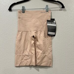 NINE WEST Mid Waist Thigh Shaper Panty Brief Porcelain‎ Stretch Limo Size S